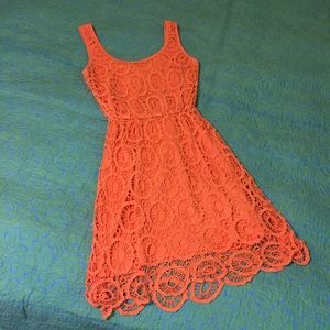 Orange Crocheted Dress